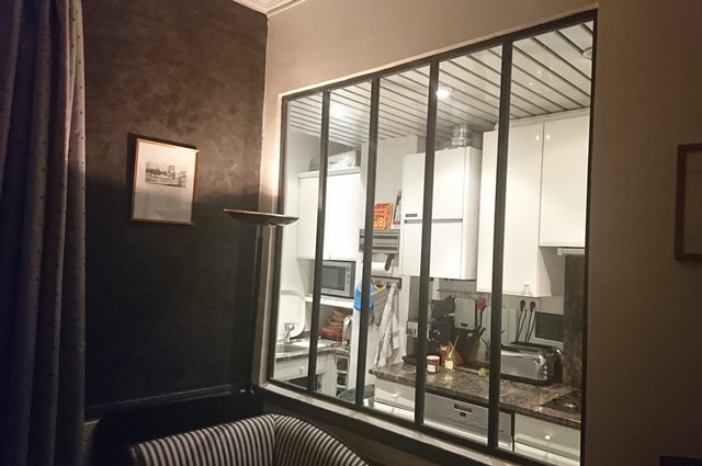 Verrière atelier 5 travées en couleur gris noir sablé 