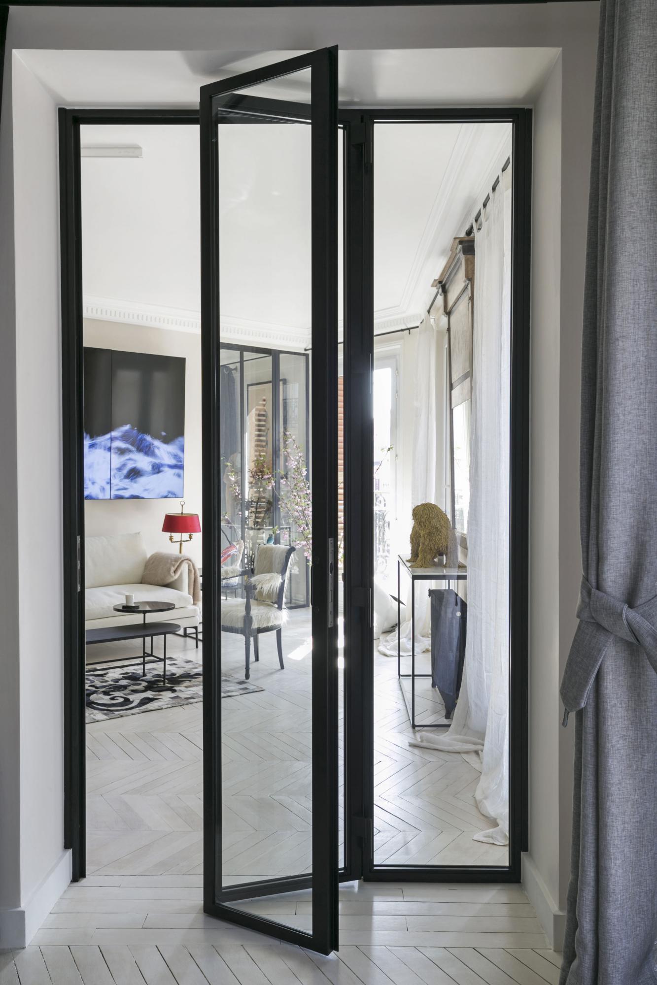 Porte d'intérieur en acier repliable en portefeuille