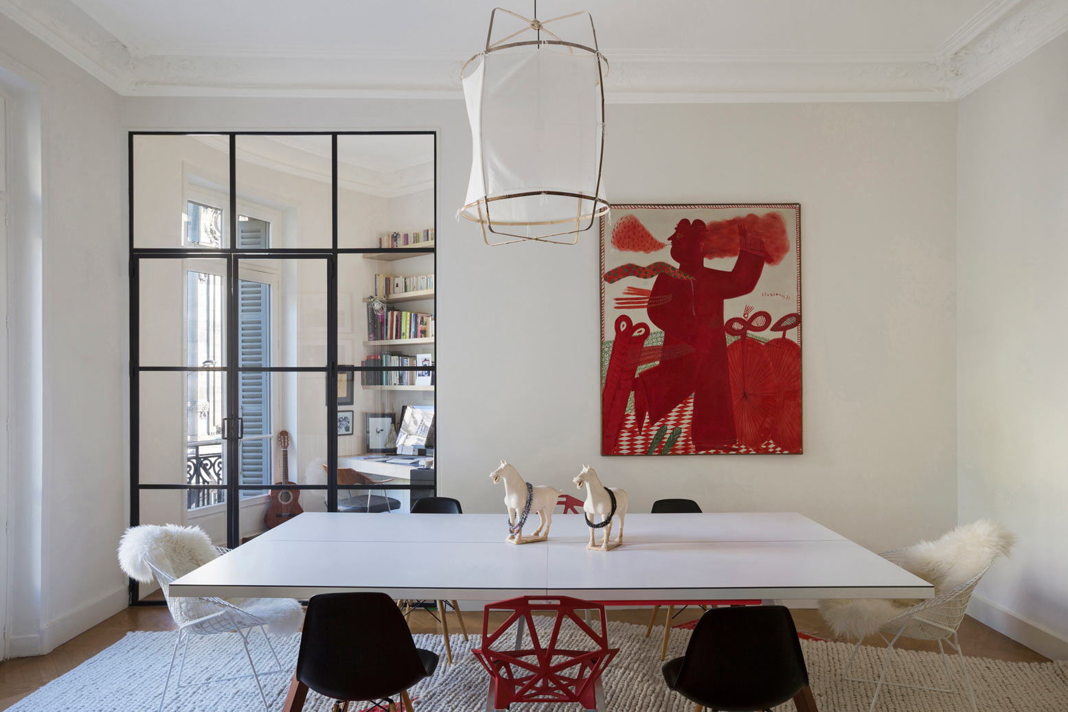 Verrière atelier d'artiste modèle NEW-YORK avec porte à 2 vantaux et verre à renforcement acoustique
