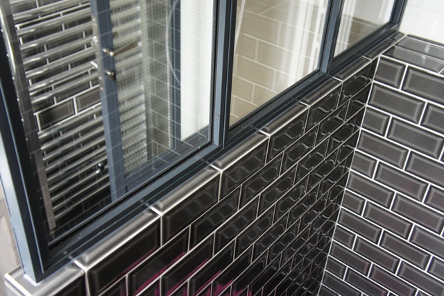 Verrière atelier d'artiste de salle de bain avec verre trempé 6 mm