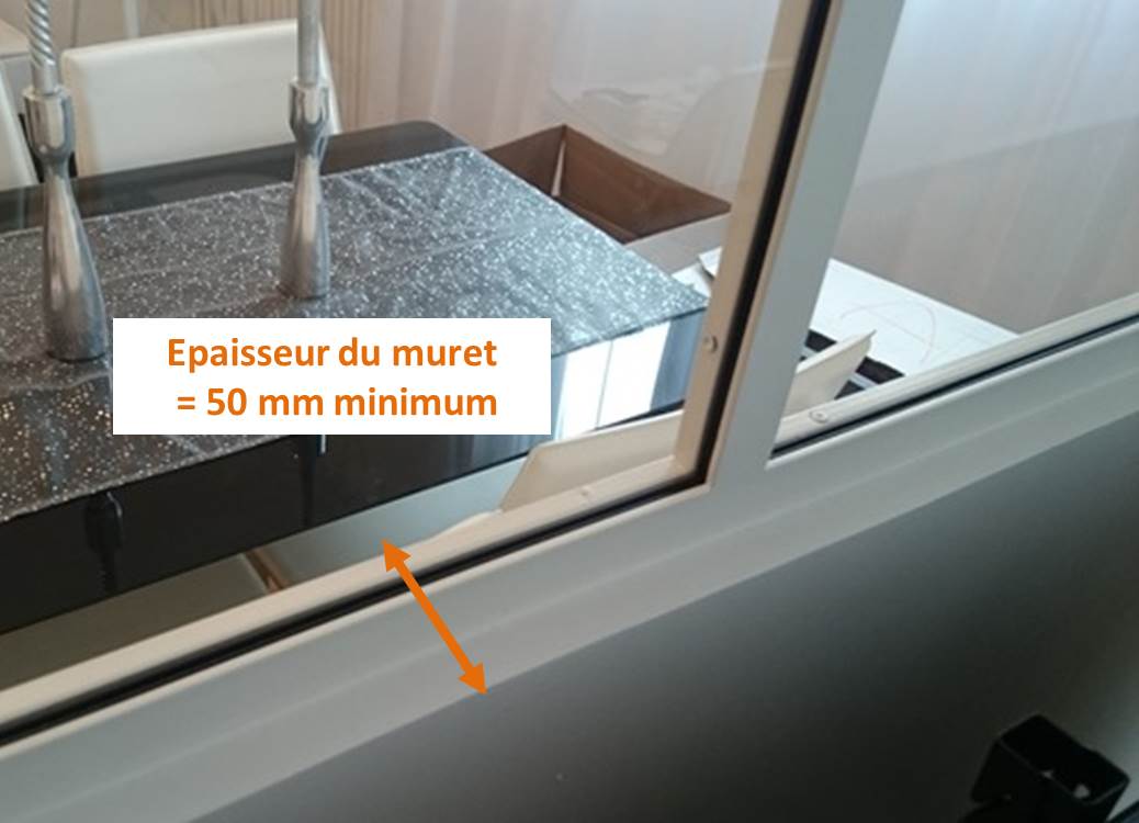 Epaisseur du muret nécessaire pour l'installation d'une verrière atelier d'artiste